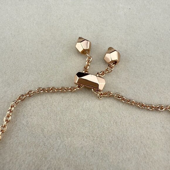 Kendra Scott Rose Gold Chain Bracelet With Iridescent Faceted Stone Adjustable C - Picture 3 of 6